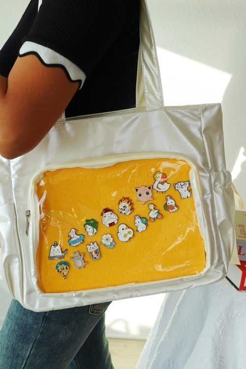 Kawaii Ita Shoulder Bag with Clear Window for Pin Display