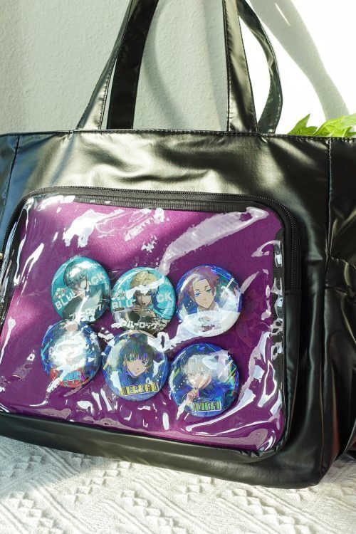 Kawaii Ita Shoulder Bag with Clear Window for Pin Display