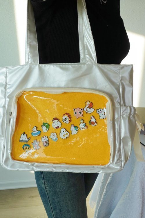 Kawaii Ita Shoulder Bag with Clear Window for Pin Display