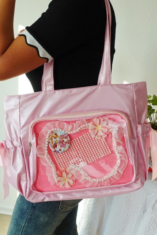 Kawaii Ita Shoulder Bag with Clear Window for Pin Display