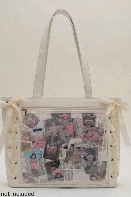 Kawaii Ita Shoulder Bag with Clear Window for Plushies and Pins