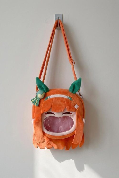 Kawaii Ita Shoulder Bag with Clear Window for Plushies and Pins