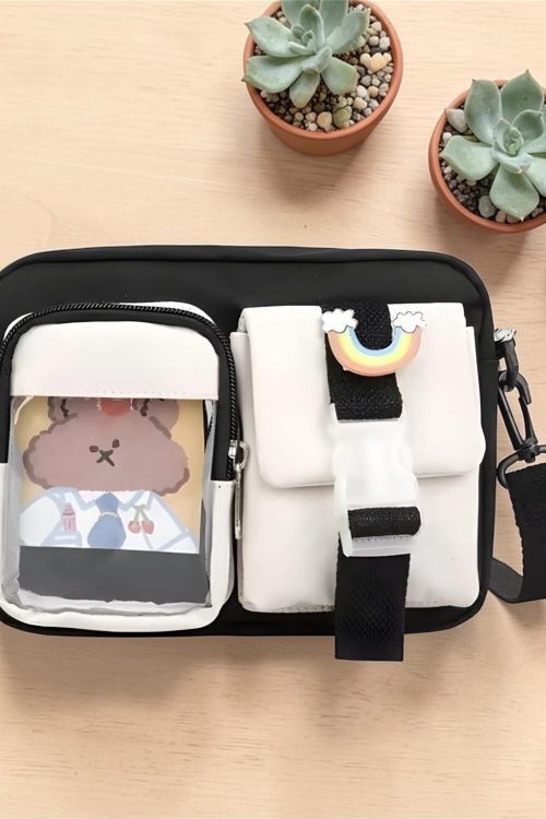 Kawaii Ita Shoulder Bag with Clear Window for Plushies and Pins