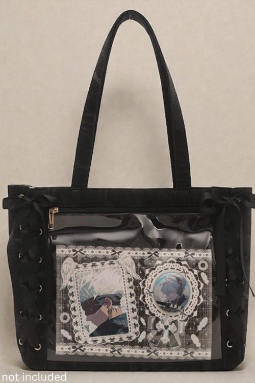 Kawaii Ita Shoulder Bag with Clear Window for Plushies and Pins