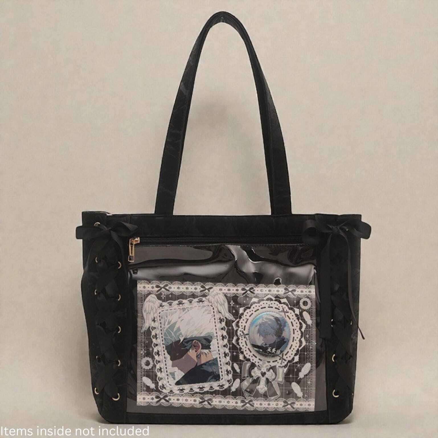 Kawaii Ita Shoulder Bag with Clear Window for Plushies and Pins Kawaii Ita Shoulder Bag with Clear Window for Plushies and Pins