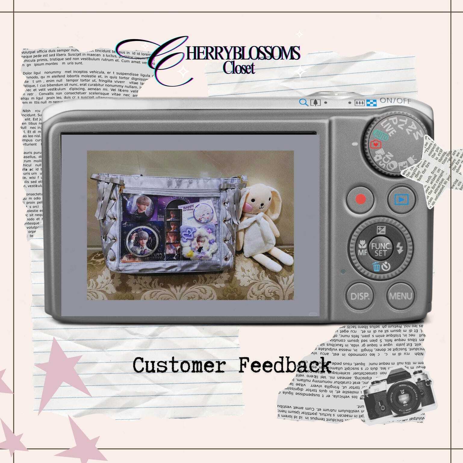 Kawaii Ita Shoulder Bag with Clear Window for Plushies and Pins Kawaii Ita Shoulder Bag with Clear Window for Plushies and Pins