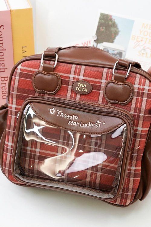 Kawaii Ita Shoulder Bag with Clear Window for Plushies and Pins