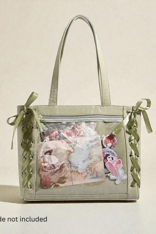 Kawaii Ita Shoulder Bag with Clear Window for Plushies and Pins