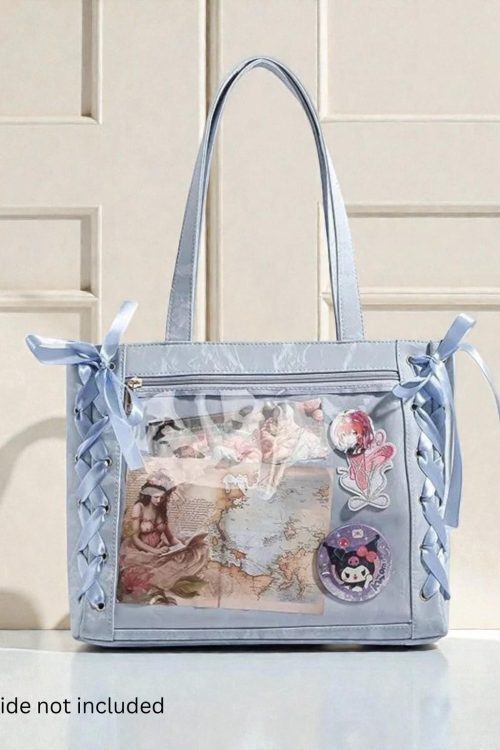 Kawaii Ita Shoulder Bag with Clear Window for Plushies and Pins