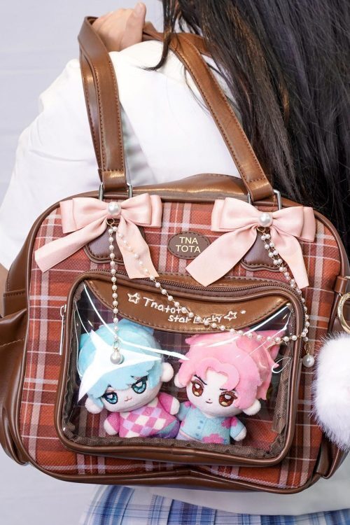 Kawaii Ita Shoulder Bag with Clear Window for Plushies and Pins