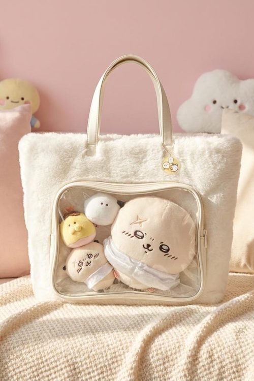 Kawaii Ita Shoulder Bag with Clear Window for Plushies and Pins