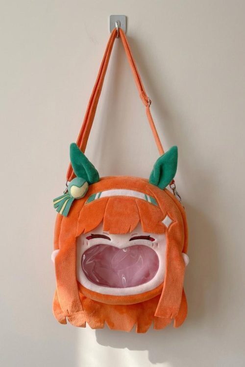 Kawaii Ita Shoulder Bag with Clear Window for Plushies and Pins