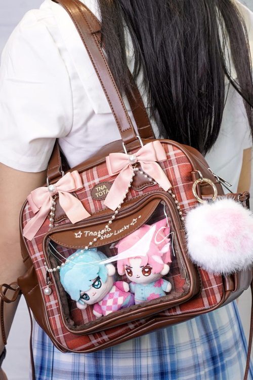 Kawaii Ita Shoulder Bag with Clear Window for Plushies and Pins