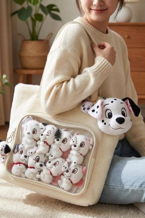 Kawaii Ita Shoulder Bag with Clear Window for Plushies and Pins