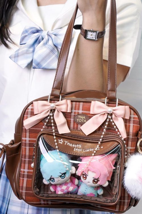 Kawaii Ita Shoulder Bag with Clear Window for Plushies and Pins
