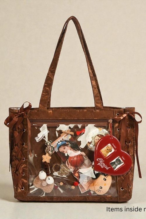 Kawaii Ita Shoulder Bag with Clear Window for Plushies and Pins