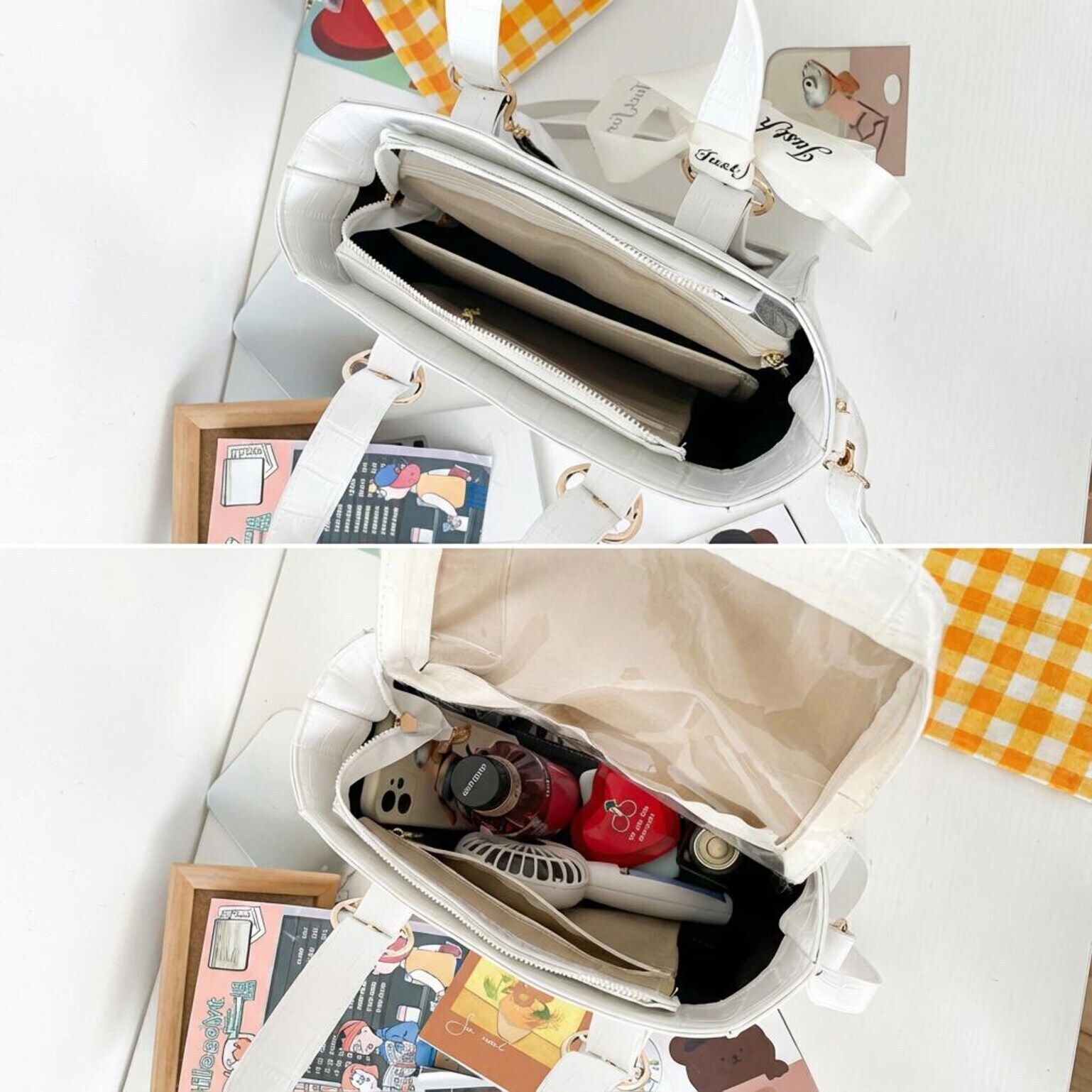 Kawaii Ita Tote Bag with Clear Window for Plushies and Pins Kawaii Ita Tote Bag with Clear Window for Plushies and Pins