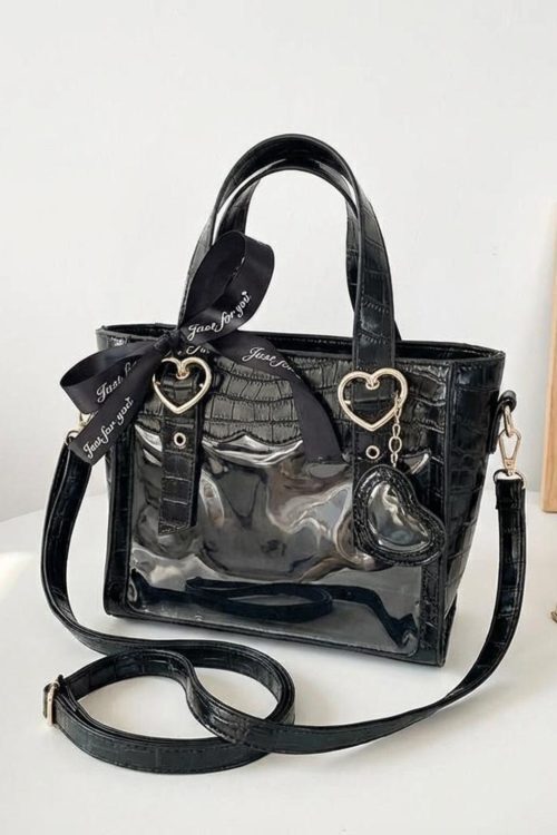 Kawaii Ita Tote Bag with Clear Window for Plushies and Pins