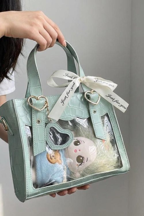 Kawaii Ita Tote Bag with Clear Window for Plushies and Pins