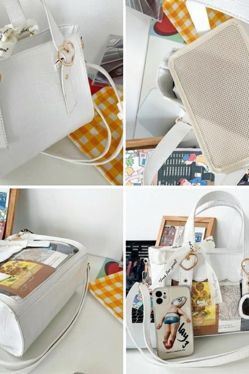 Kawaii Ita Tote Bag with Clear Window for Plushies and Pins