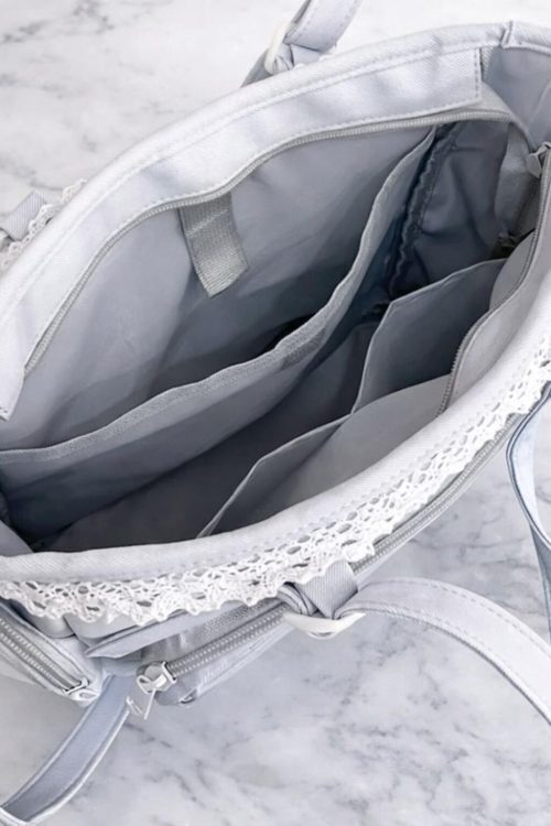 Kawaii Lace Ita Crossbody Bag with Clear Window for Plushies and Pins