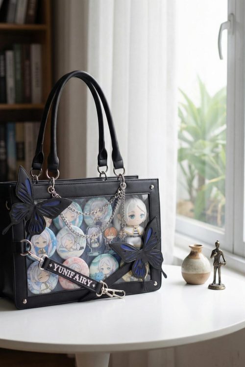 Kawaii Y2K Ita Crossbody Bag with Clear Window for Pin Display