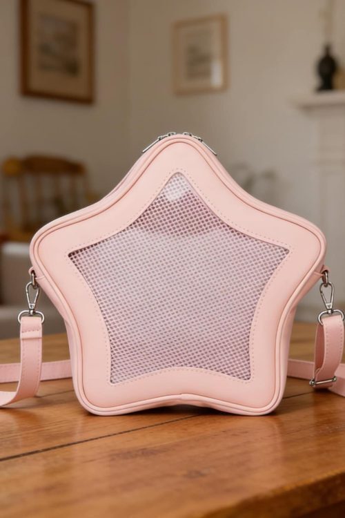 Kawaii Y2K Ita Crossbody Bag with Clear Window for Pin Display