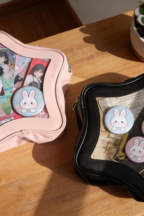 Kawaii Y2K Ita Crossbody Bag with Clear Window for Pin Display
