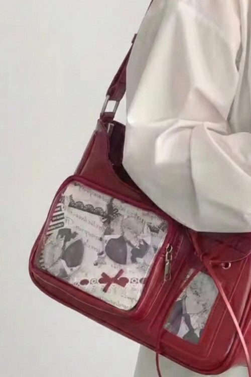 Kawaii Y2K Shoulder Bag for Plushies and Pins