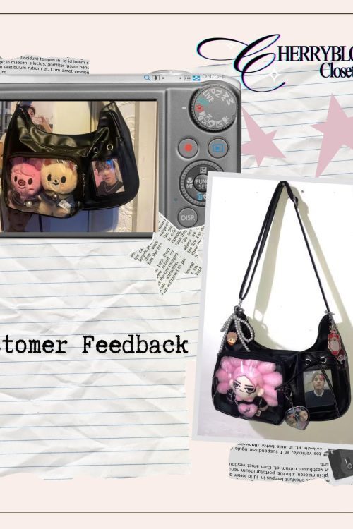 Kawaii Y2K Shoulder Bag for Plushies and Pins