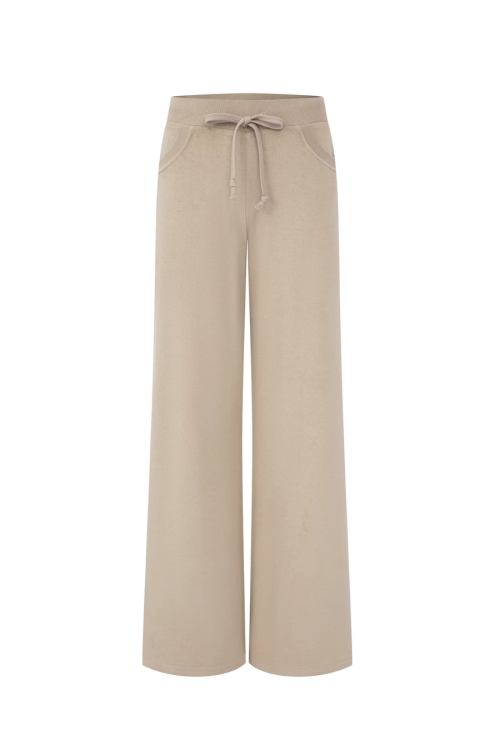 Khaki Slim Short Hoodie / Low-Waist Sweatpants