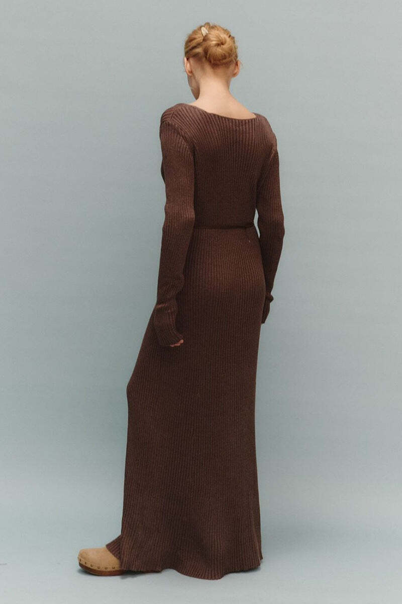 Knit Bodycon V Neck Maxi Dress Knit Bodycon V Neck Maxi Dress