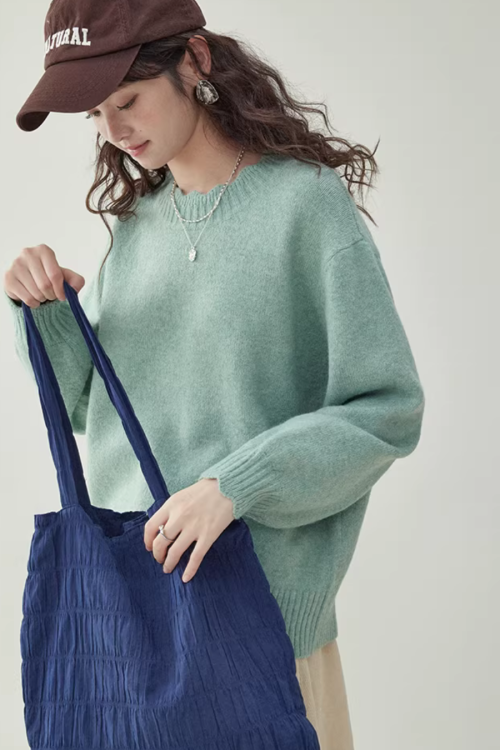 Lace Collar Long-Sleeve Top