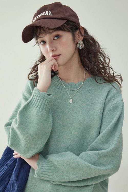 Lace Collar Long-Sleeve Top