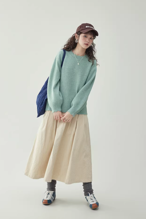 Lace Collar Long-Sleeve Top