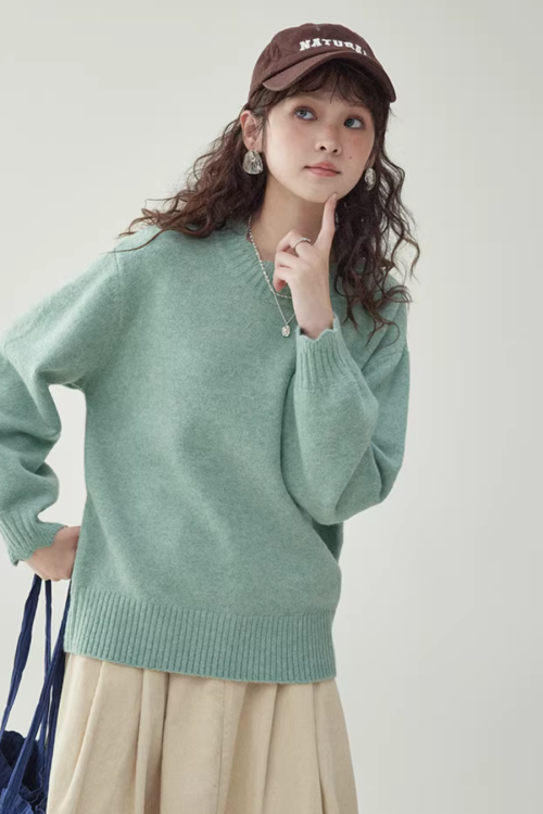 Lace Collar Long-Sleeve Top