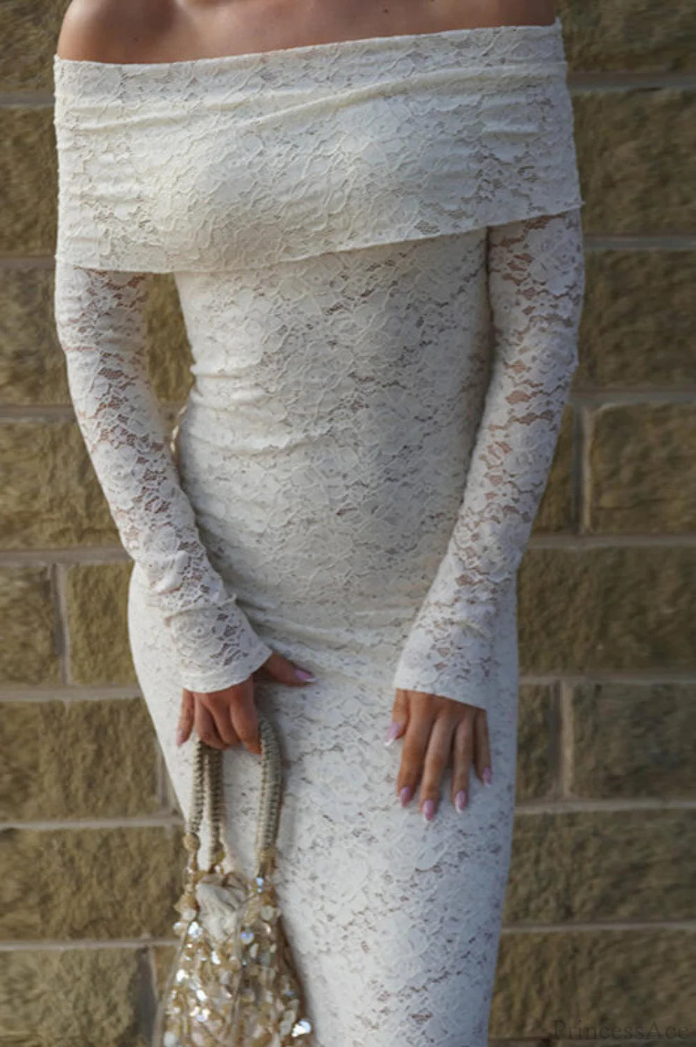 Lace Embroidered Off Shoulder Fitted Maxi Dress Lace Embroidered Off Shoulder Fitted Maxi Dress