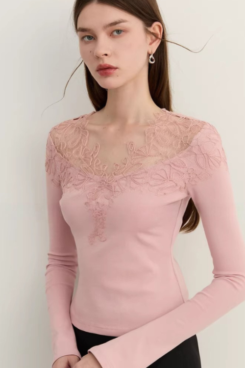 Lace French Long-Sleeve Dress