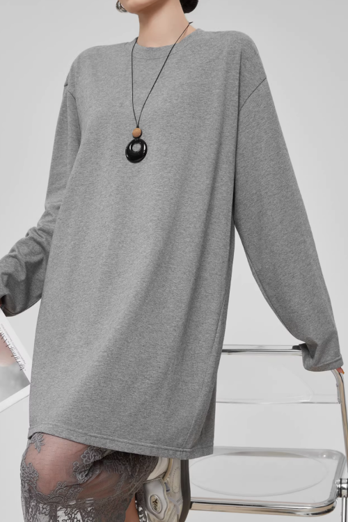 Lace Patchwork Long-Sleeve Dress