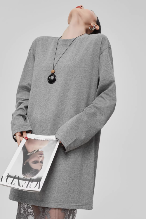 Lace Patchwork Long-Sleeve Dress