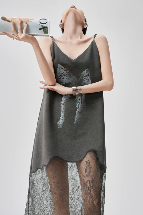 Lace Spliced Camisole Dress