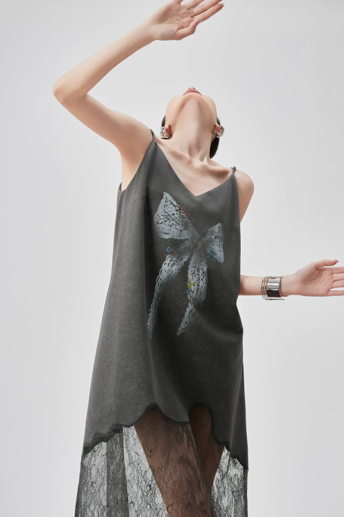 Lace Spliced Camisole Dress