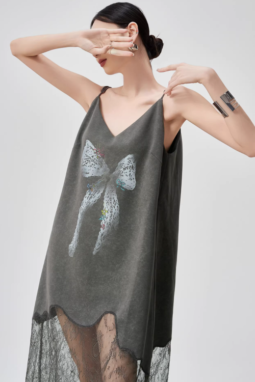 Lace Spliced Camisole Dress