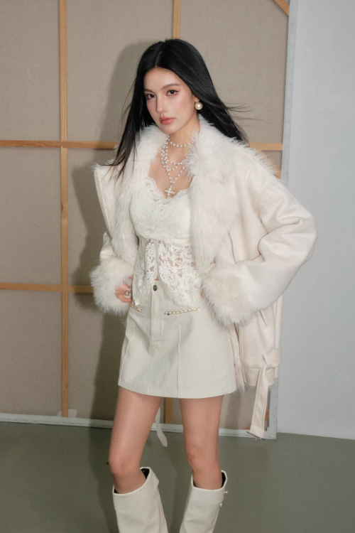 Lapel Faux Leather Jacket