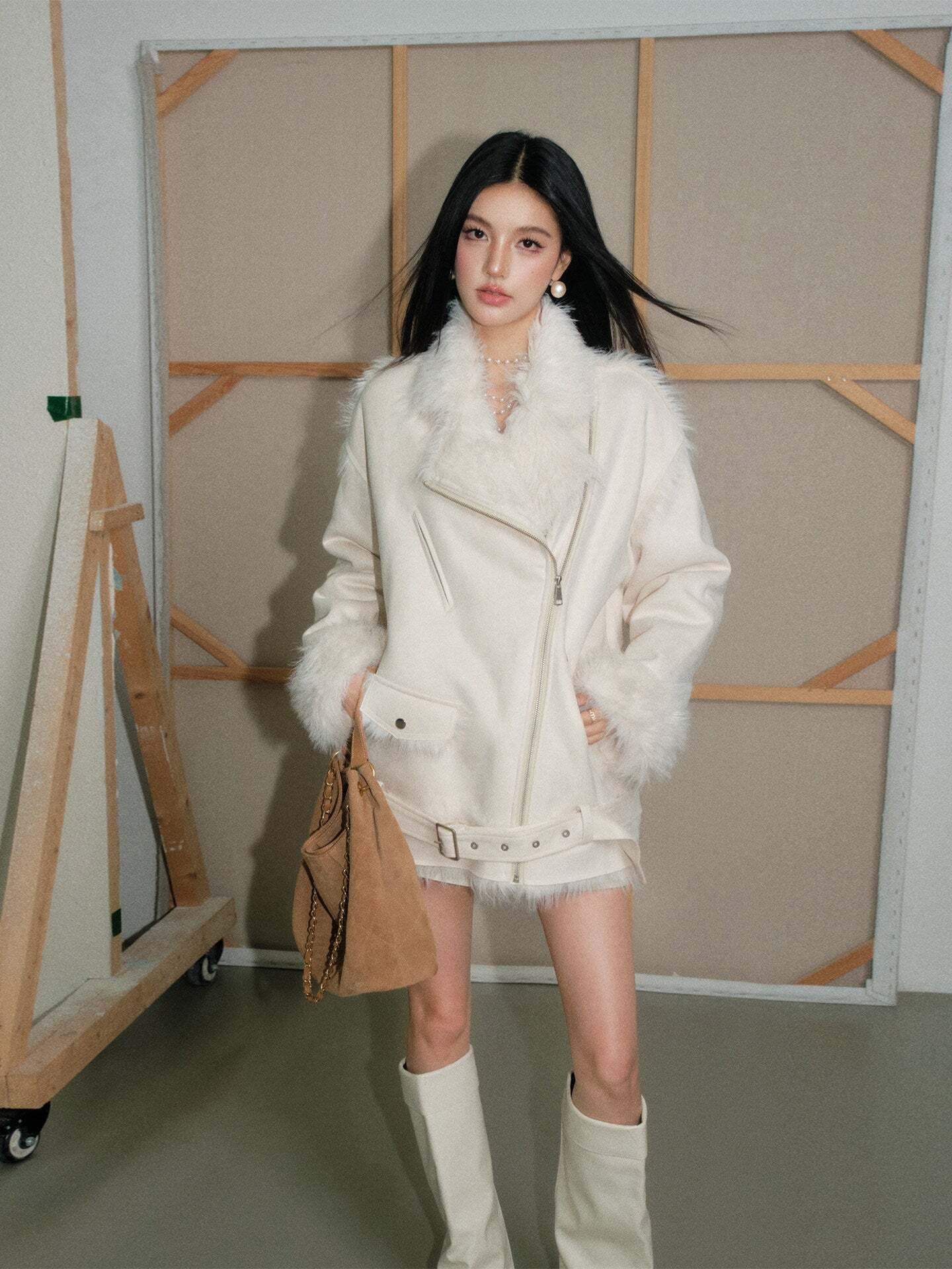 Lapel Faux Leather Jacket Lapel Faux Leather Jacket