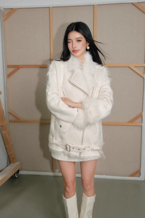 Lapel Faux Leather Jacket