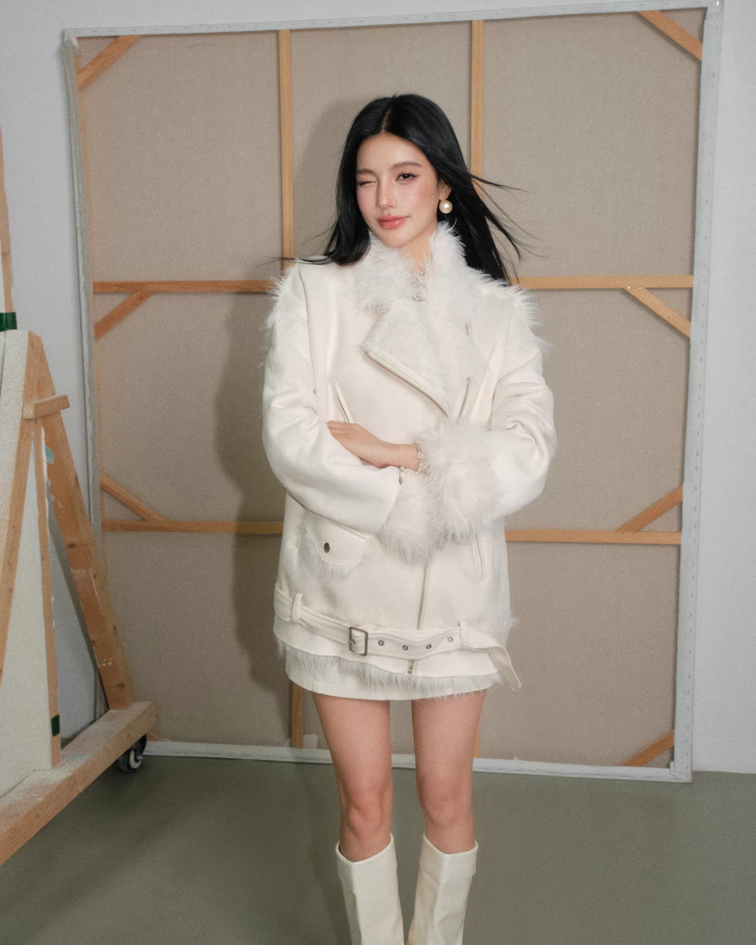 Lapel Faux Leather Jacket Lapel Faux Leather Jacket