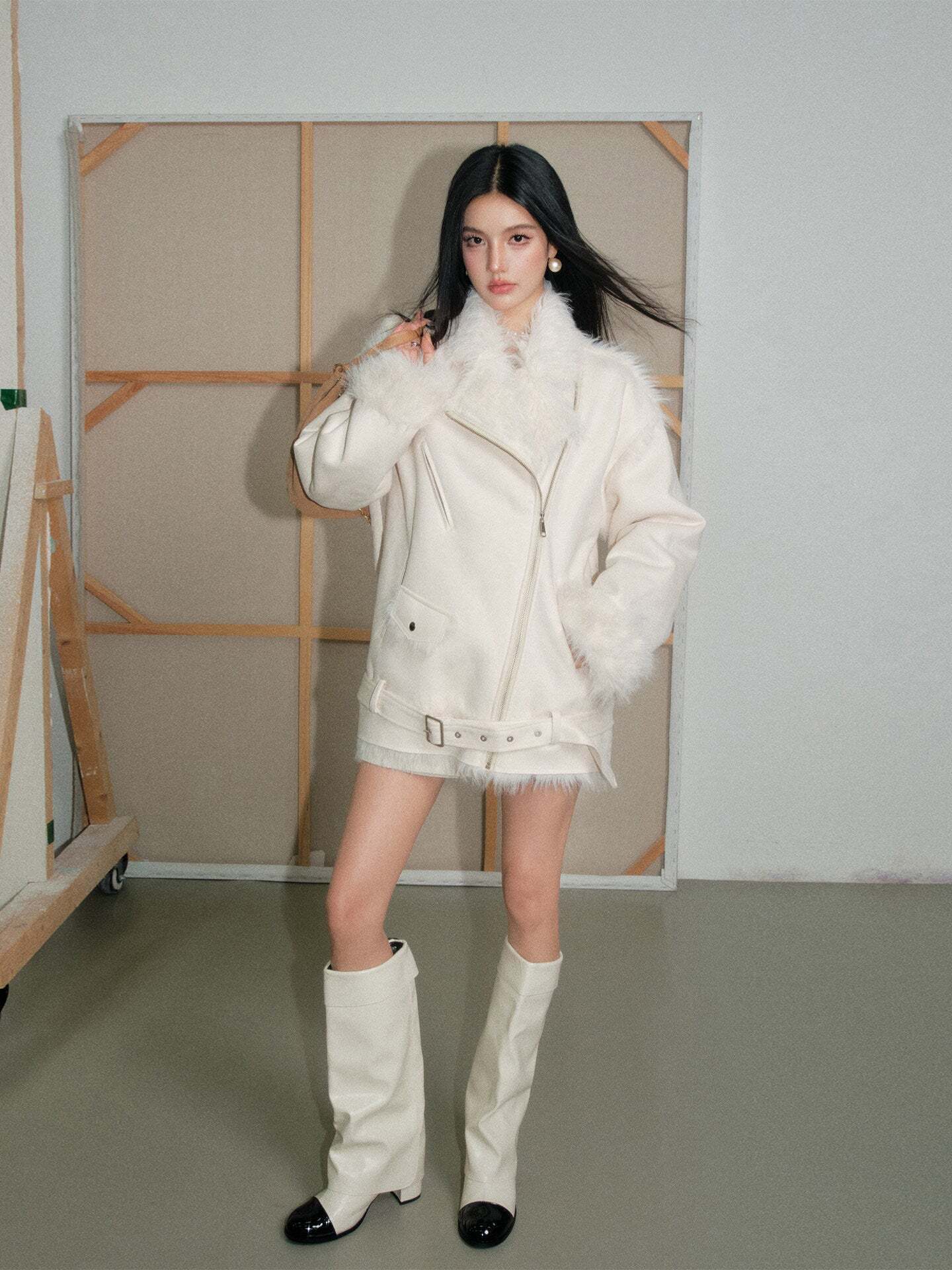 Lapel Faux Leather Jacket Lapel Faux Leather Jacket