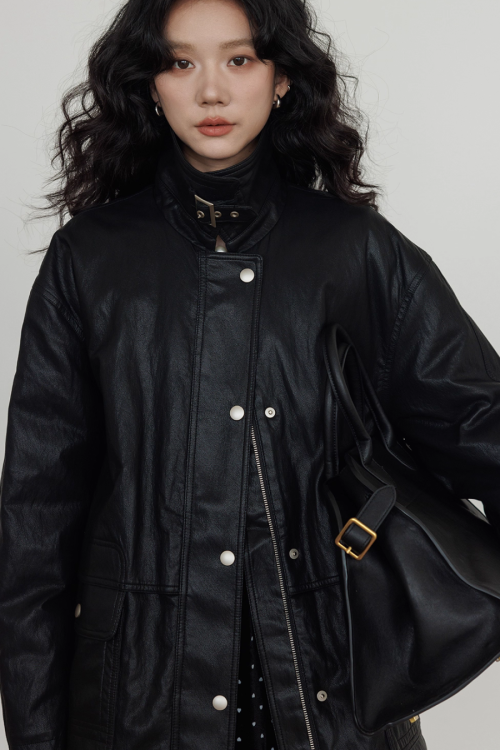 Lapel Leather Jacket