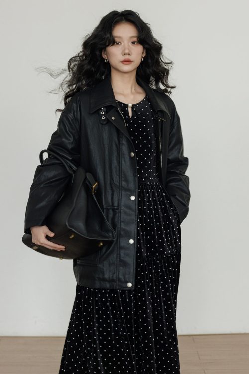 Lapel Leather Jacket